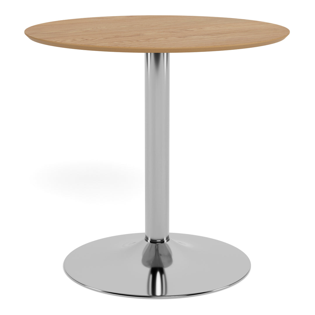 Ibiza Round CafÃ© Table in Matt Oak with Chrome Base