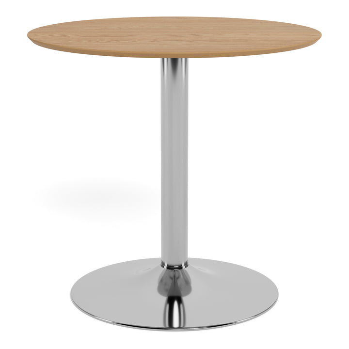 Ibiza Round CafÃ© Table in Matt Oak with Chrome Base