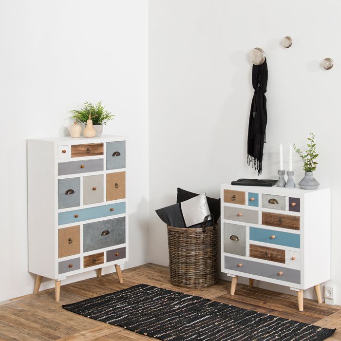 White 8 Drawer Double Dresser – Barcelona Collection