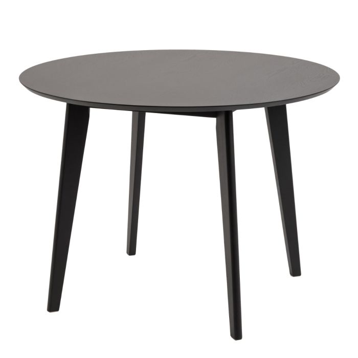Roxby Round Dining Table in Black 105x76cm includes 4 Roxby Dining Chairs in Black