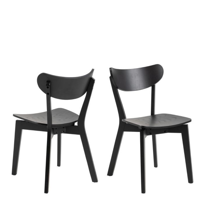 Roxby Round Dining Table in Black 105x76cm includes 4 Roxby Dining Chairs in Black