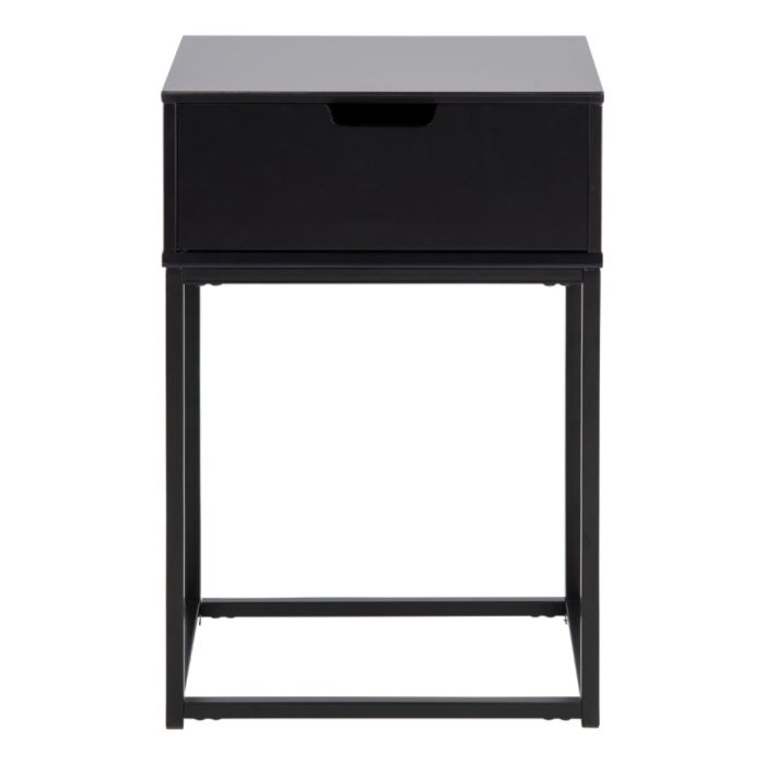 Mitra 1 Drawer Bedside Table in Black