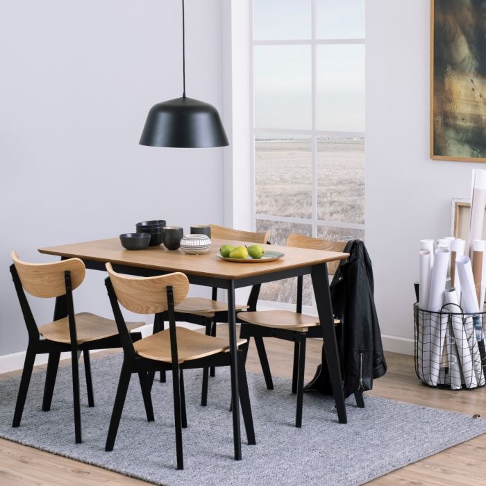 Roxby Dining Table in Oak & Black 120x76cm