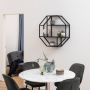 Seaford Octagonal Metal Wall Shelf in Matte Black
