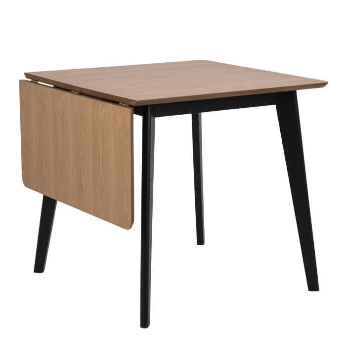 Roxby Extending Dining Table 80-120cm in Oak & Black includes 2 Roxby Dining Chairs in Black and Oak