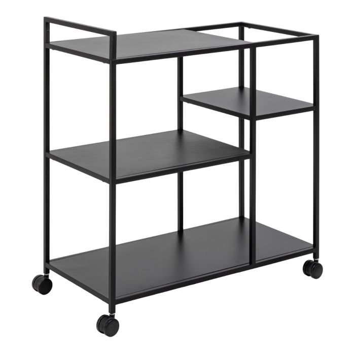 Newcastle Serving Trolley in Matt Black Finish