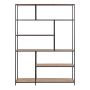 Seaford Bookcase with 5 Shelves in Black and Oak Finish