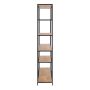 Seaford Bookcase with 5 Shelves in Black and Oak Finish