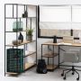 Seaford Bookcase with 5 Shelves in Black and Oak Finish