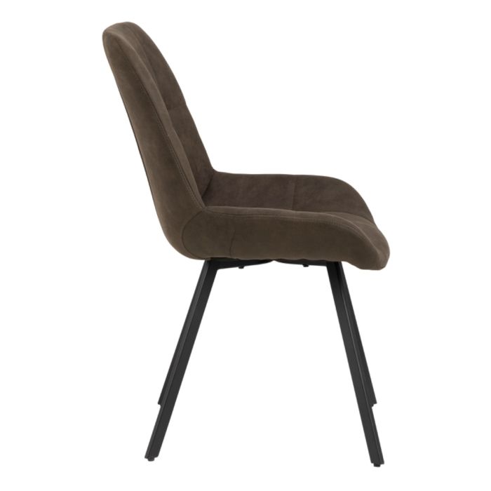 Waylor Dining Chair in Anthracite Fabric, Set of 2