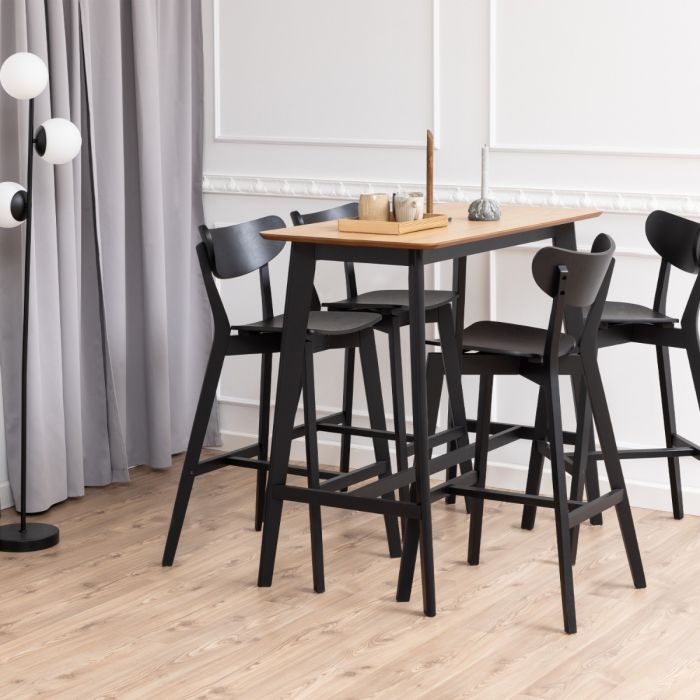 Roxby Bar Table in Oak & Black