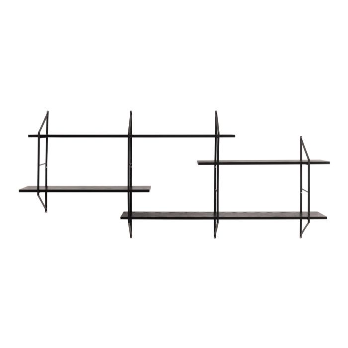 Belfast Wall Unit with 4 Shelves in Matte Black