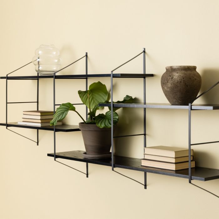 Belfast Wall Unit with 4 Shelves in Matte Black
