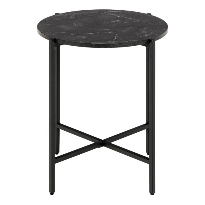 Lamoine Round Side Table in Matt Black