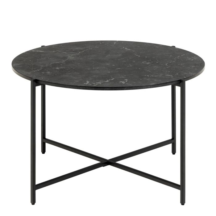Lamoine Round Coffee Table in Matt Black