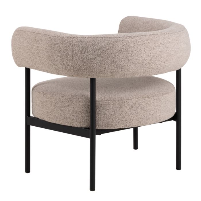Oakfield Lounge Chair in Beige Fabic with Black Legs