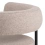 Oakfield Lounge Chair in Beige Fabric with Black Metal Legs
