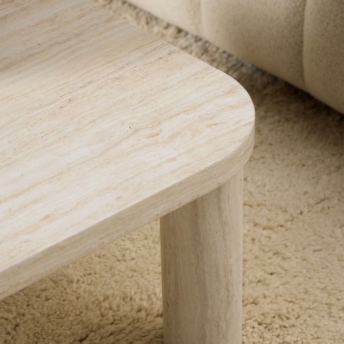 Solano Rectangular Coffee Table in Light Travertine 100x75cm