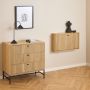 Albany Shoe Cabinet with 1 Flip-Down Door in Oak Finish
