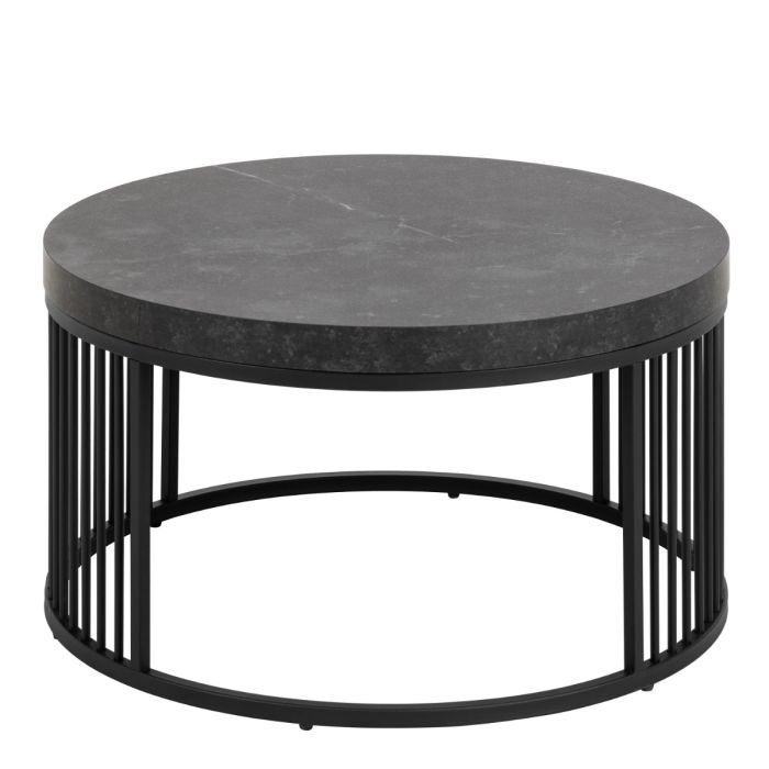 Strington Round Coffee Table in Matt Black