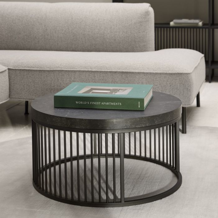 Strington Round Coffee Table in Matt Black
