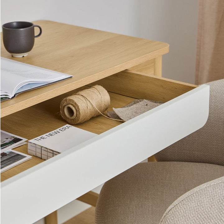 Alpena Office Desk in Oak & Beige