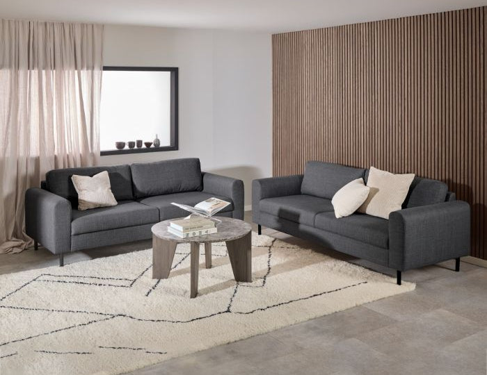 Omaha 3 Seater Sofa in Dark Grey Basel Fabric