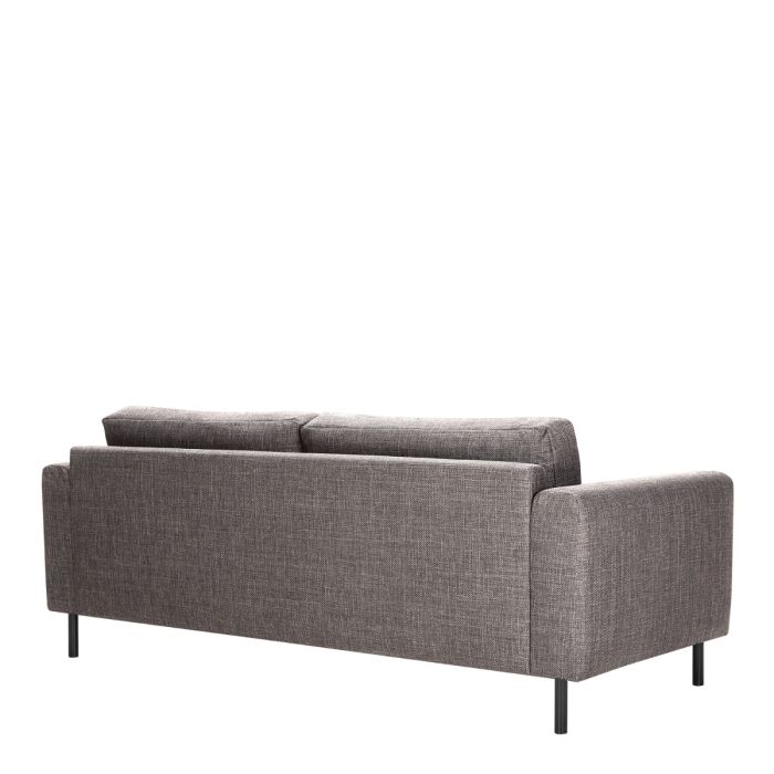 Omaha Set of 2 x 3 Seater Sofas in Basel Light Grey Brown Fabric