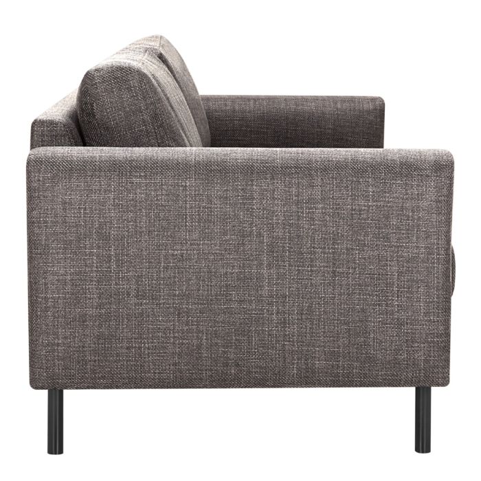 Omaha Set of 2 x 3 Seater Sofas in Basel Light Grey Brown Fabric