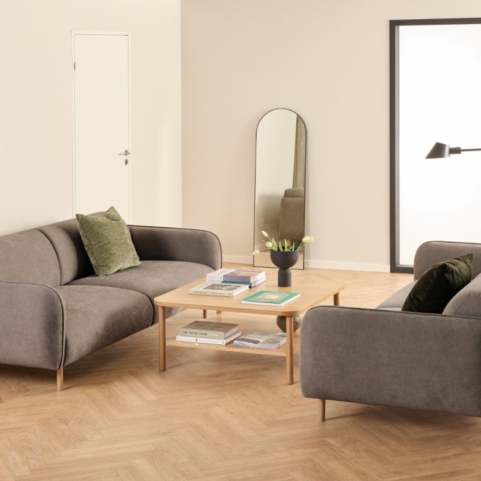Westham Set of 2 x 3 Seater Sofas in Fay Dusty Brown Fabric