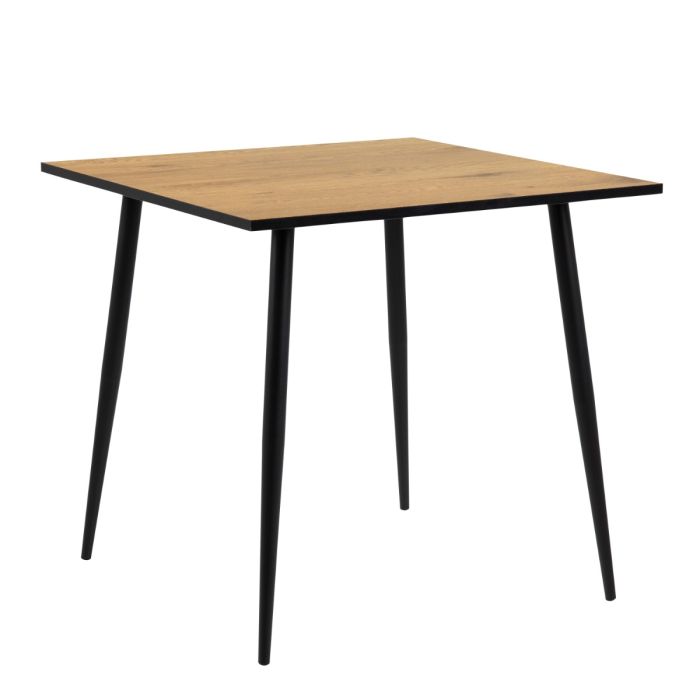 Wilma Small Dining Table in Oak & Black Legs 80x75cm