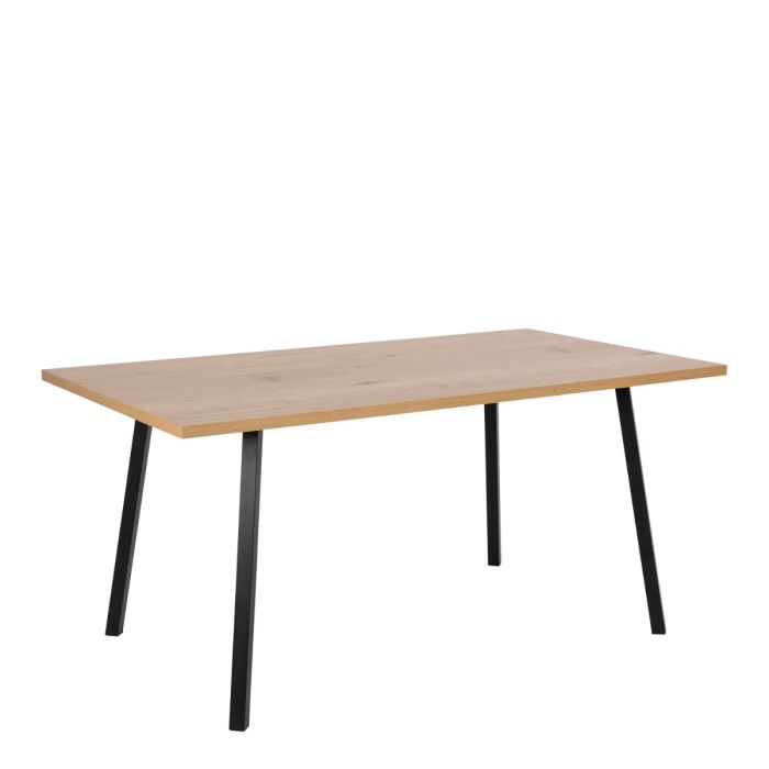 Cenny Dining Table in Oak & Black 160x75cm