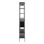 Angus Bookcase with 1 Sliding Door and 5 Shelves in Black Finish