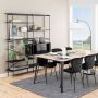 Angus Bookcase with 1 Sliding Door and 5 Shelves in Black Finish