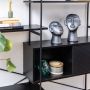 Angus Bookcase with 1 Sliding Door and 5 Shelves in Black Finish