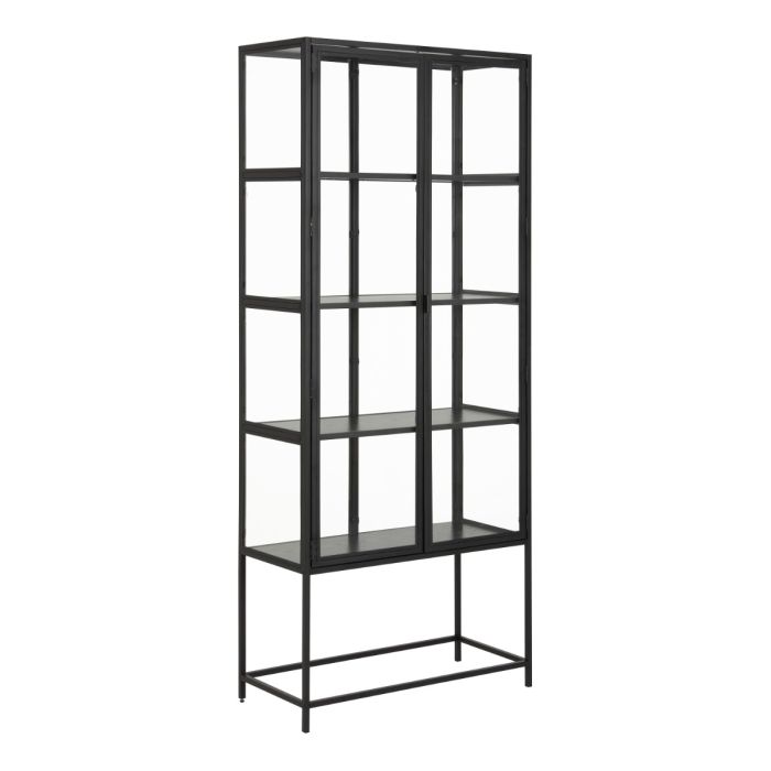 Tall Black Metal 2 Door Display Cabinet – Seaford Collection