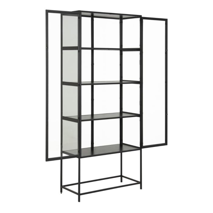 Tall Black Metal 2 Door Display Cabinet – Seaford Collection