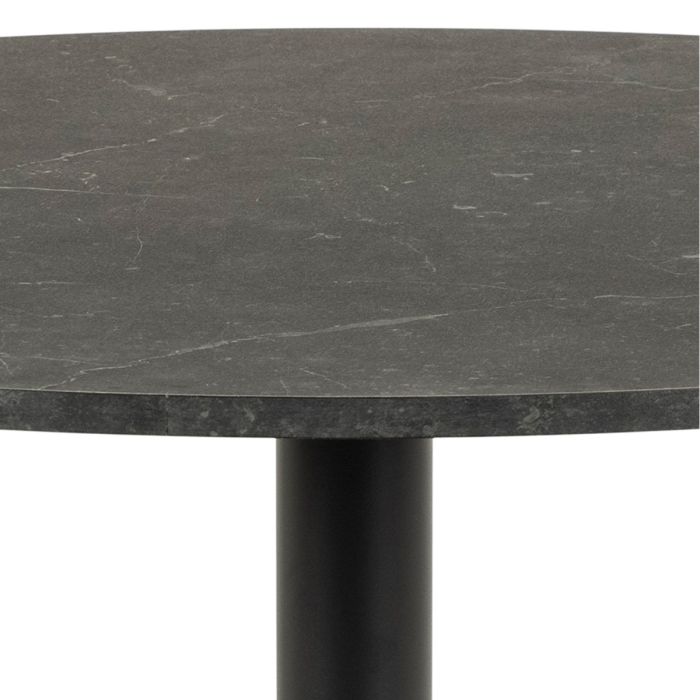 Ibiza Round Dining Table with Black Top and Matt Black Base 110x74cm