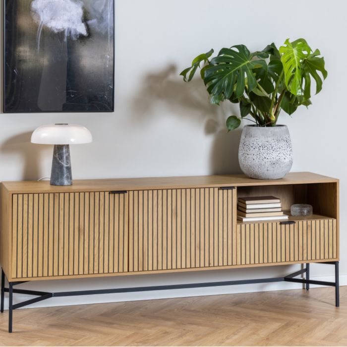 Jaipur Sideboard with 2 Doors and 1 Drawer in Wild Oak Matt