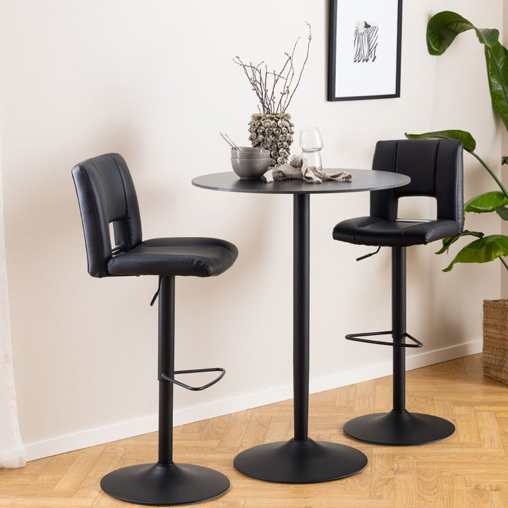 Malta Ceramic Round Bar Table in Black