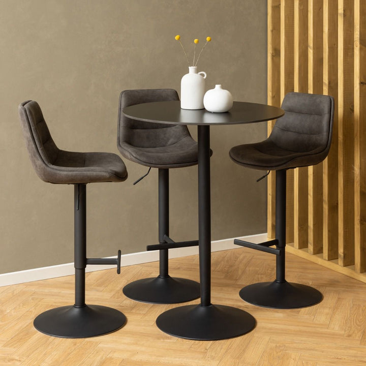 Malta Ceramic Round Bar Table in Black