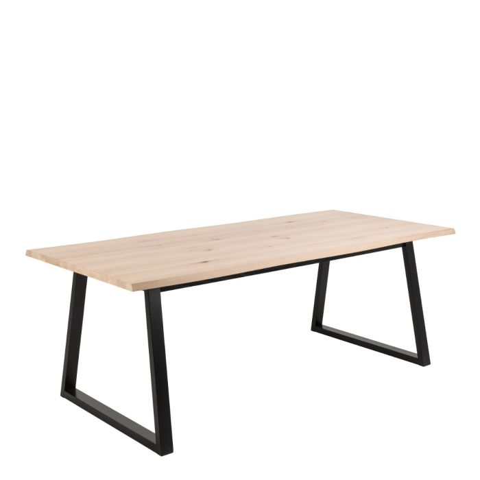 Malika Dining Table in White Oak and Black 220x75cm
