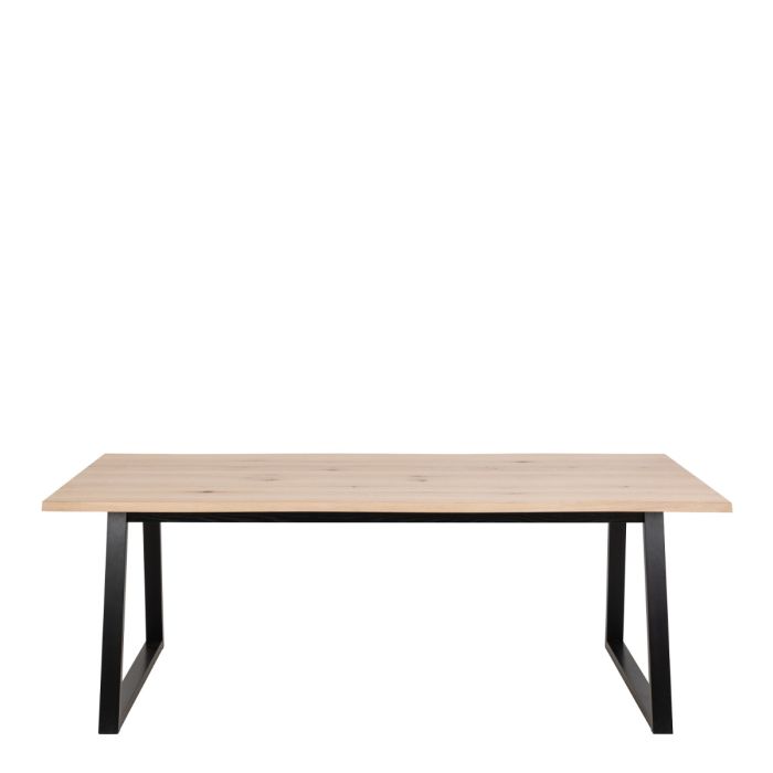 Malika Dining Table in White Oak and Black 220x75cm