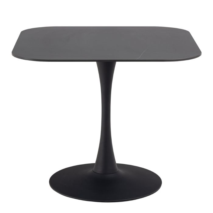 Malta Ceramic Square Dining Table in Black 90x75cm