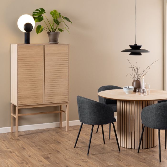 Cabinet with 2 Doors & 4 Shelves in White Oak – Linley Collection