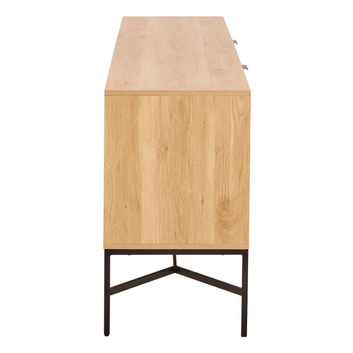 Imperial 3 Door Glazed Sideboard in Dark Mahogany Melamine