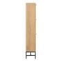 Albany Shoe Cabinet with 3 Flip-Down Doors in Oak with Black Legs
