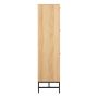 Albany Shoe Cabinet with 3 Flip-Down Doors & 1 Pull-Open Door in Oak with Black Legs