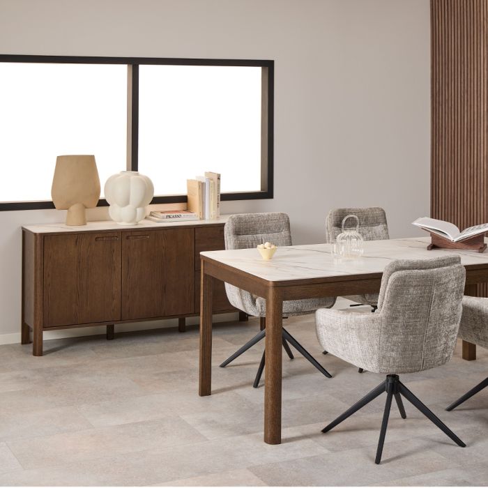 Southampton Sideboard With 2 Doors 2 Drawers and 2 Shelves in Cream Ceramic