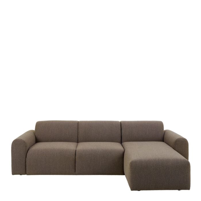Midfield Right Hand Facing 2 Seater Chaise Longue in Boucle Taupe Fabric